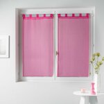 Douceur d'intrieur - paire de voile raye horizon 60 x 90 cm rose