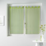 Douceur d'intrieur - paire de voile raye horizon 60 x 90 cm vert