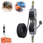 Palan  corde manuel 2t avec crochet robuste, poulie de levage, levage et dplacement d'objets lourds ...