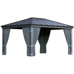 Palram - canopia rideaux pour pavillon dallas 4900 gris