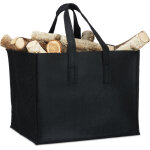 Panier à bûches de bois en feutre, hxlxp: 34, 5 x 43 x 36, 5 cm, 2 poignées, pliable, porte - revues, ... Panier à bûches de bois en feutre, hxlxp: 34, 5 x 43 x 36, 5 cm, 2 poignées, pliable, porte - revues, ...