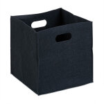 Panier � b�ches, feutre, corbeille � journaux, sac de courses, pliable, 2 poign�es, hxlxp : 30x30x30 ...