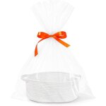 Panier cadeau vide � garnir tress� avec sacs et rubans ? panier de pr�sentation pour f�te pr�natale, ...