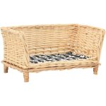 Panier pour chiens avec coussin 50x33x30 cm saule naturel vidaxl