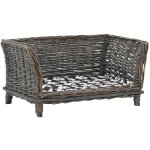 Panier pour chiens avec coussin gris 50x33x30 cm saule naturel vidaxl