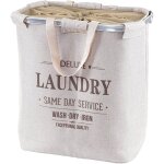D�coshop26 - panier / corbeille � linge en tissu beige 89l avec poign�es 54x52x32cm dec04133