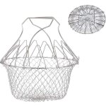 Panier a frites pliable en acier inoxydable - passoire cuisine pliable - panier friteuse en maille pour ...