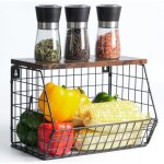 Panier de fruits et l�gumes mural empilable, bac � fruits etag�re range l�gumes cuisine, corbeille rangement ...