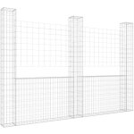 Vidaxl - panier de gabion en forme de u avec 3 poteaux fer 260x20x200 cm