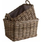 Panier gris en poelet (lot de 2)