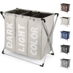 Panier  linge 3 compartiments 120l panier  linge pliable panier  linge triple corbeilles  linge panier ...