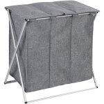Panier à linge 3 compartiments trio top, panier linge sale, capacité 118l, polyester 57x57x38 cm, gris ... Panier à linge 3 compartiments trio top, panier linge sale, capacité 118l, polyester 57x57x38 cm, gris ...