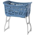 Panier � linge 44 l en plastique ? pieds verticaux inclinables pour soulager le dos ? dimensions 60. ...