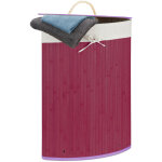 Panier  linge bambou, corbeille linge pliante, 60 l, sac intrieur coton, 65 x 49, 5 x 37 cm, lilas ...