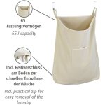 Panier  linge canguro wenko sac  linge  suspendre aux portes, fermeture clair pratique sous le sac ...