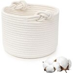 Panier � linge en coton tiss� avec poign�es ? corbeille de rangement empilable pour v�tements, jouets, ...