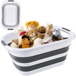 Panier � linge pliable 26l - bo�te de rangement portable gain de place - 23x38x53 cm - pour maison & ...