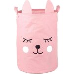 Panier � linge pliable enfants - bo�te de rangement jouets - organisateur v�tements - panier rond coton ...