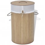 Panier  linge rond bambou naturel vidaxl