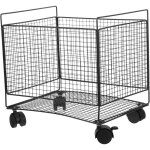 Panier � linge � roulettes noir moyen 33x325x25 cm en fer avec ventilation