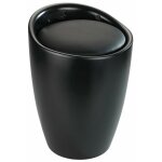 Panier � linge avec si�ge candy, noir mat, 2en1 wenko