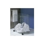 Panier  linge sur roulettes - dcor : chrom - matriau : acier - profondeur : 400 mm - hauteur : 535 ...