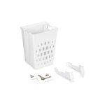 Panier à linge avec système de porte basculante, pour module 450 mm laundry, plastique et acier, blanc ... Panier à linge avec système de porte basculante, pour module 450 mm laundry, plastique et acier, blanc ...