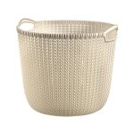 Panier à linge en tricot 30 l rectangulaire plastique beige - curver Panier à linge en tricot 30 l rectangulaire plastique beige - curver