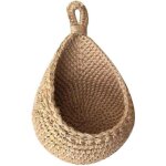 Paniers muraux en corde de coton tiss�, rangement respirant pour oignon, ail et l�gumes de cuisine