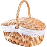 Panier de pique - nique en osier vide avec poign�e - panier de rangement