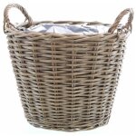 Panier à plantes avec poignée - saule / gris - taille : 40 cm (grand) Panier à plantes avec poignée - saule / gris - taille : 40 cm (grand)