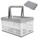 Panier pliable en plastique avec poignées pour le camping, les voyages et les courses Panier pliable en plastique avec poignées pour le camping, les voyages et les courses