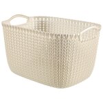 Panier de rangement curver aspect tricot 19 l blanc Panier de rangement curver aspect tricot 19 l blanc