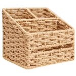 Panier de rangement en osier marron, 171716cm, support de rangement multifonctionnel, petit panier en ...