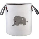 Panier de rangement rond pliable en coton pour chambre de b�b�, jouets, linge, v�tements de b�b�, paniers ...