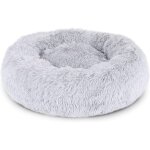 Panier rond pour chien coussin pour chat panier donut � 50 cm (m) gris clair - liaiki