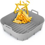 Panier en silicone pour friteuse a air gris 22 cm
