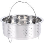 Panier vapeur en acier inoxydable 304 avec poign�e, pour l�gumes, riz, fruits de mer, �gouttoir � sucre, ...