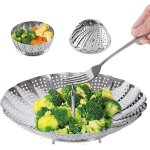 Panier � vapeur en acier inoxydable pour aliments et l�gumes, panier � vapeur extensible de qualit� sup�rieure ...
