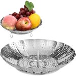 Panier vapeur en inox pliable, 3 pieds, accessoire cuit - vapeur pour lgumes et fruits - compact et ...