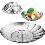 Panier vapeur pliable, panier vapeur inox(14cm - 22cm), accessoire de cuisson vapeur, pour cuire l�gumes ...