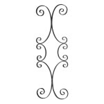Panneau 6 volutes - hauteur 720mm largeur 250mm en plat de 16x4mm - fer forg� - � souder - deco fer forge ...