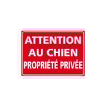 Panneau attention au chien propriete privee (h0279) - adhsif - 630 x 450 mm