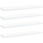 Vidaxl ? panneaux de biblioth�que 4 pcs ? agglom�r� blanc 40x10x1, 5 cm ? rangement modulable pour espaces ...