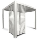 Chalet&jardin - panneau brise - vue latéral à ventelles 1, 2 m pour pergola bioclimatique ombrea - blanc ... Chalet&jardin - panneau brise - vue latéral à ventelles 1, 2 m pour pergola bioclimatique ombrea - blanc ...