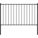 Panneau de clture avec poteaux en acier thermolaqu 1, 81 x 0, 75 m noir vidaxl