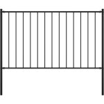 Panneau clture et poteaux acier enduit de poudre 1, 7x1 m noir