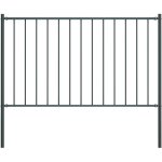 Panneau clture et poteaux acier enduit de poudre anthracite vidaxl