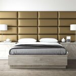 Panneau décoratif tête de lit capitonnée mural 91cm cuir or Panneau décoratif tête de lit capitonnée mural 91cm cuir or
