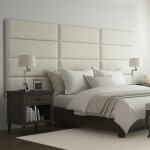 Panneau décoratif tête de lit capitonnée mural 91cm simili daim beige Panneau décoratif tête de lit capitonnée mural 91cm simili daim beige